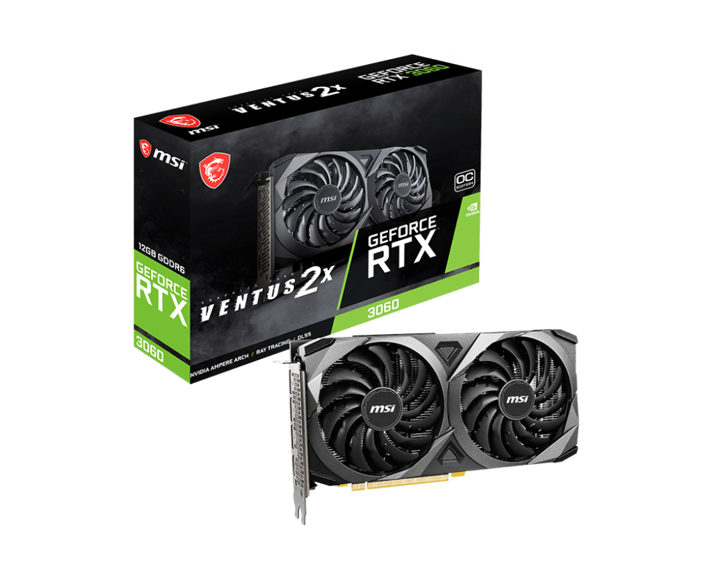 The MSI GeForce RTX 3060 Ventus 2X OC D6 12GB, released in March 2021, is a high-performance graphics card designed to deliver excellent gaming and re