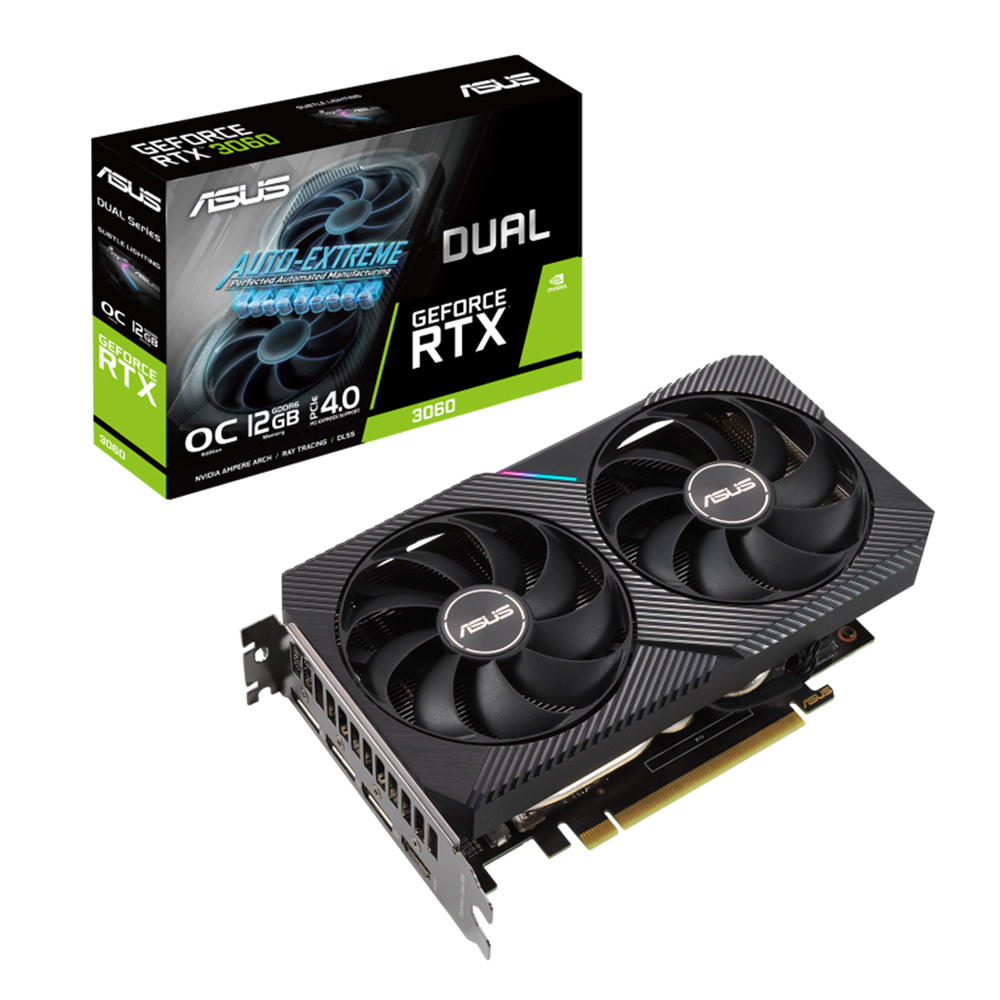 The ASUS DUAL GeForce RTX 3060 O12G OC D6 is a high-end gaming graphics card designed to deliver smooth and stunning graphical performance. It is equi