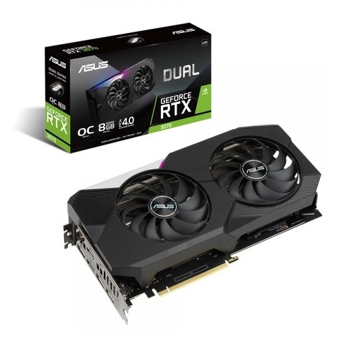 The ASUS DUAL GeForce RTX 3070 O8G OC D6 8 GB, released in November 2021, is a powerful graphics card designed for high-performance gaming and demandi