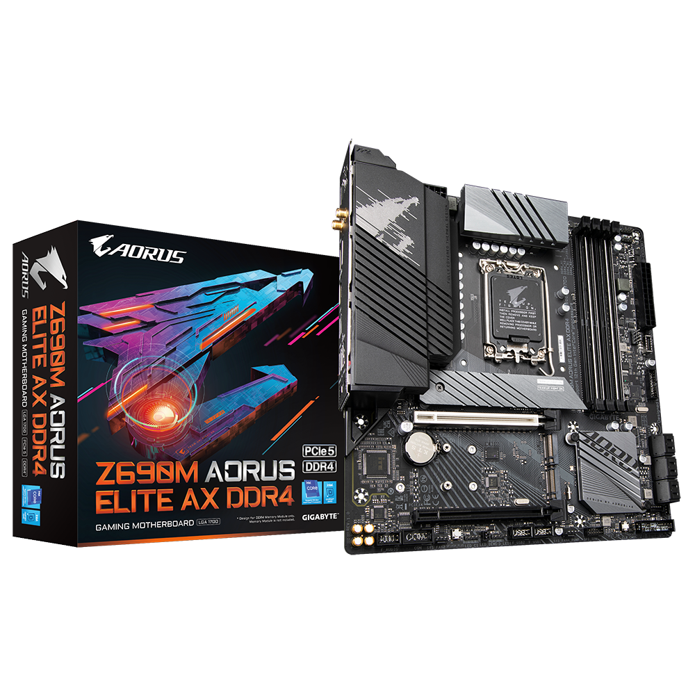 The GIGABYTE Z690M AORUS ELITE AX, released in January 2022, is a micro-ATX motherboard designed for Intel CPUs using the LGA1700 socket. This board,