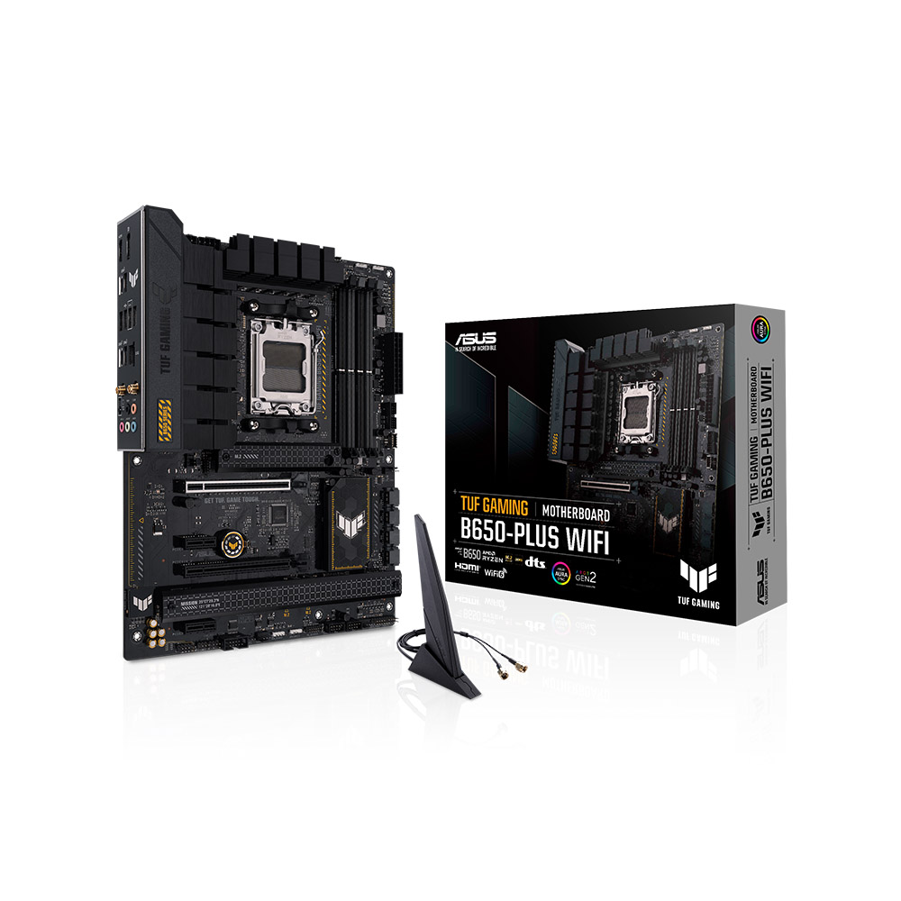 The ASUS TUF Gaming B650-PLUS WIFI is a high-quality ATX motherboard designed for AMD processors, launched by ASUS in October 2022. This motherboard o