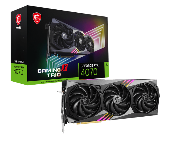 The MSI GeForce RTX 4070 Gaming X Trio D6X 12GB Tri Frozr 3 is a high-performance graphics card designed to deliver exceptional gaming and graphical c