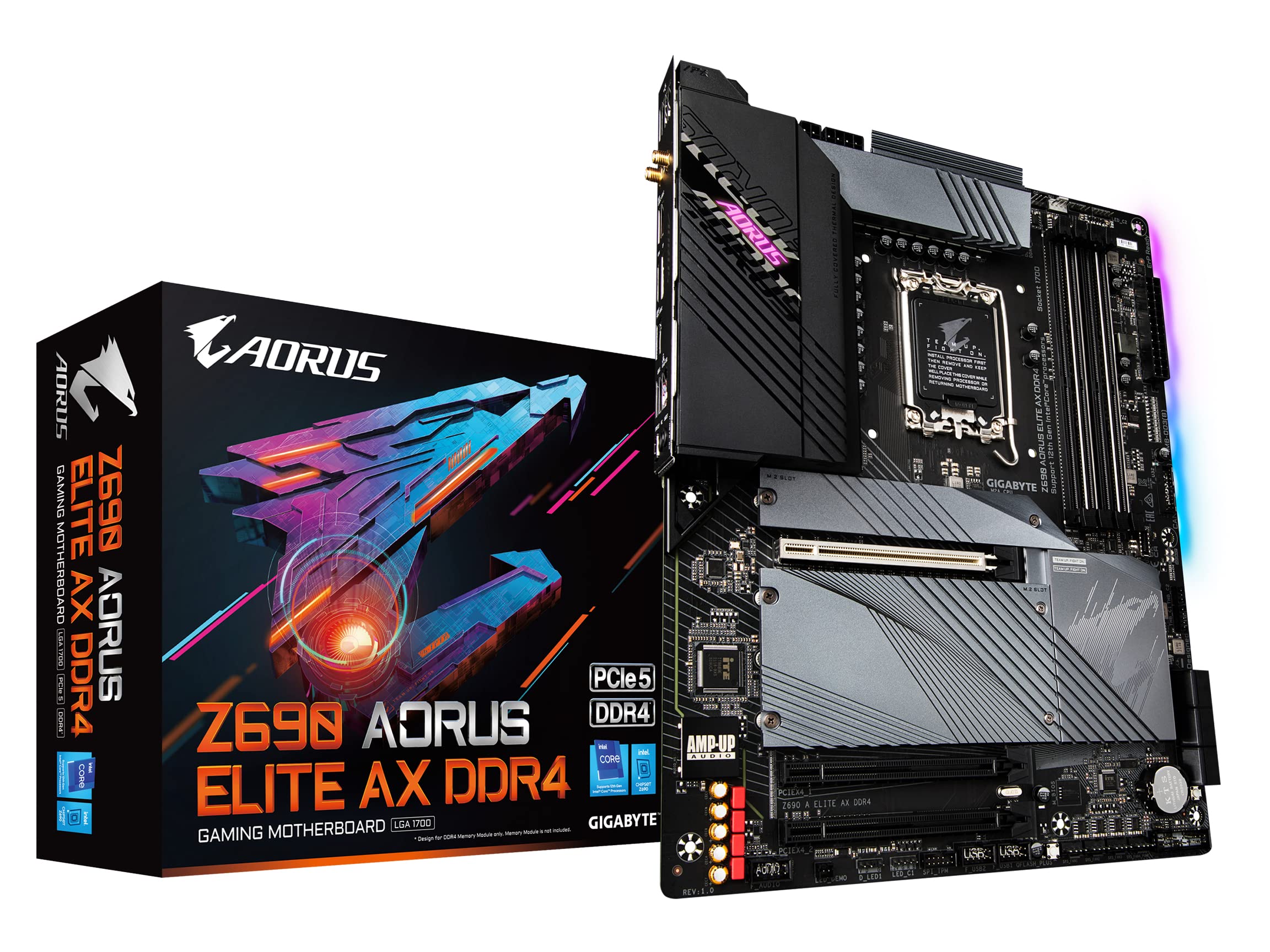 The GIGABYTE Z690 AORUS ELITE AX D4 is a high-performance ATX motherboard designed for Intel CPUs, specifically tailored to accommodate the 12th and 1