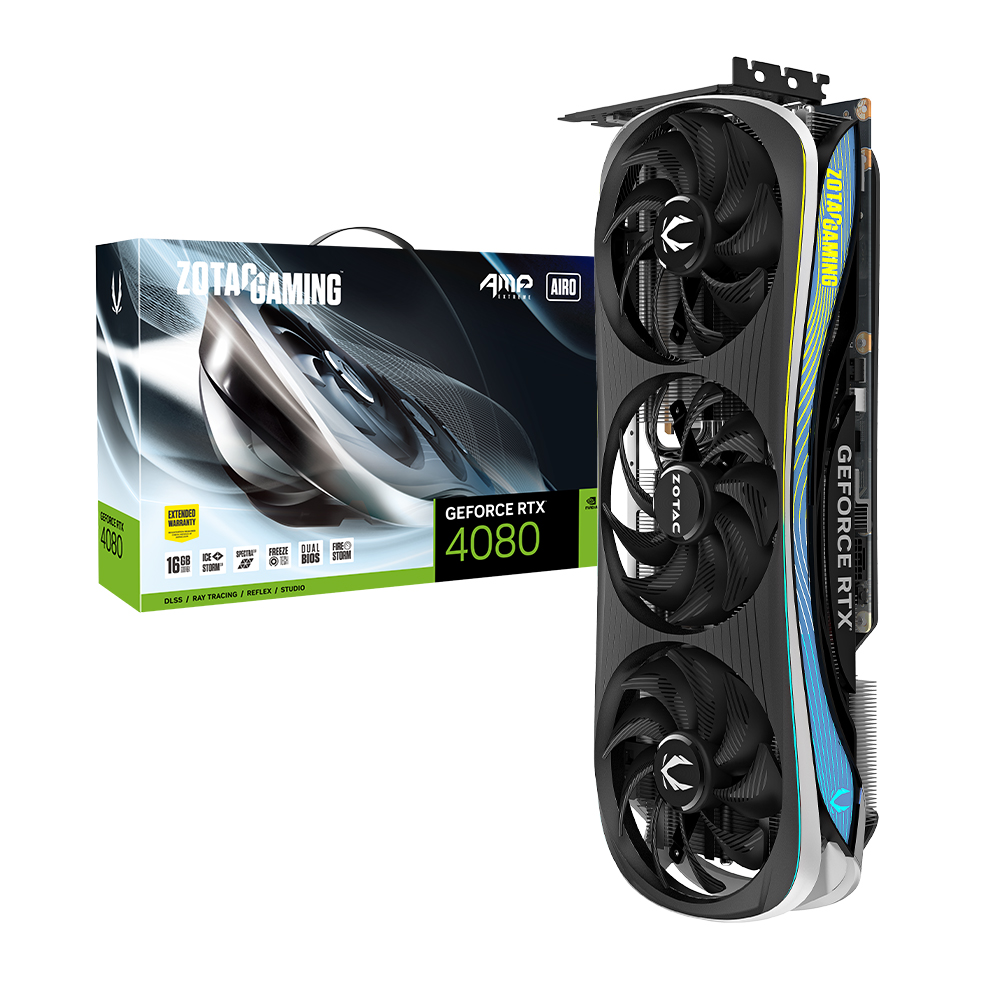 The ZOTAC GAMING GeForce RTX 4080 16GB AMP Extreme AIRO is a high-end graphics card, introduced in November 2022. Designed by ZOTAC and built on NVIDI